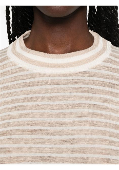 maglia mariniere donna beige e ecru ROBERTO COLLINA | 261FXA1802102